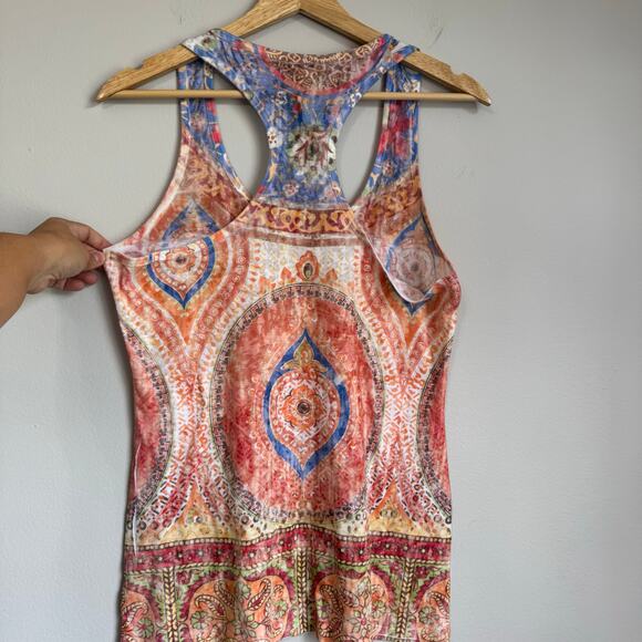 Y2K Tank Large Mossimo Supply Co Vintage Mandala Print Racerback Hippie Boho - Picture 6 of 8
